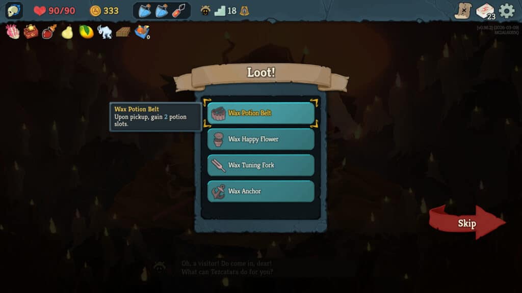 Image of lootable wax relics from Slay the Spire 2