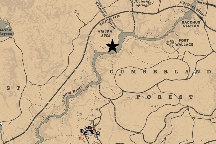 Madam Nazar location at Window Rock in Red Dead Online