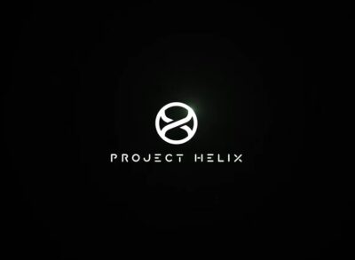 A glowing circular helix-style logo appears above the words “Project Helix” on a black background.