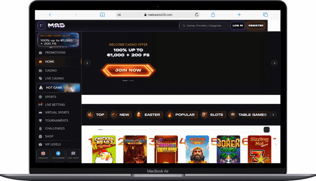 Мобильное онлайн-казино Mad Casino