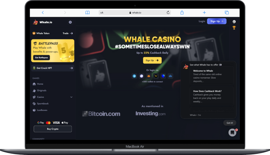 Казино в Telegram Whale.io