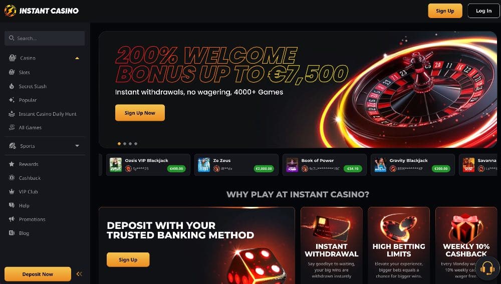 Website ng pagtaya sa Instant Casino