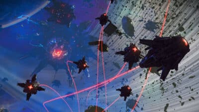 Image of the new Swarm space threats in No Man's Sky.