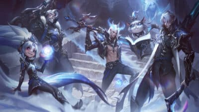 Image of the EDG Skins from winning worlds.